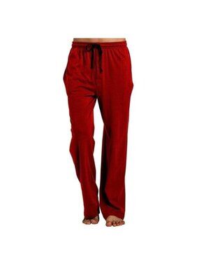 Men's 100% Cotton Jersey Knit Pajama Pants/Lounge Pants Red Small